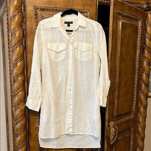 White Button-Up Shirt Dress